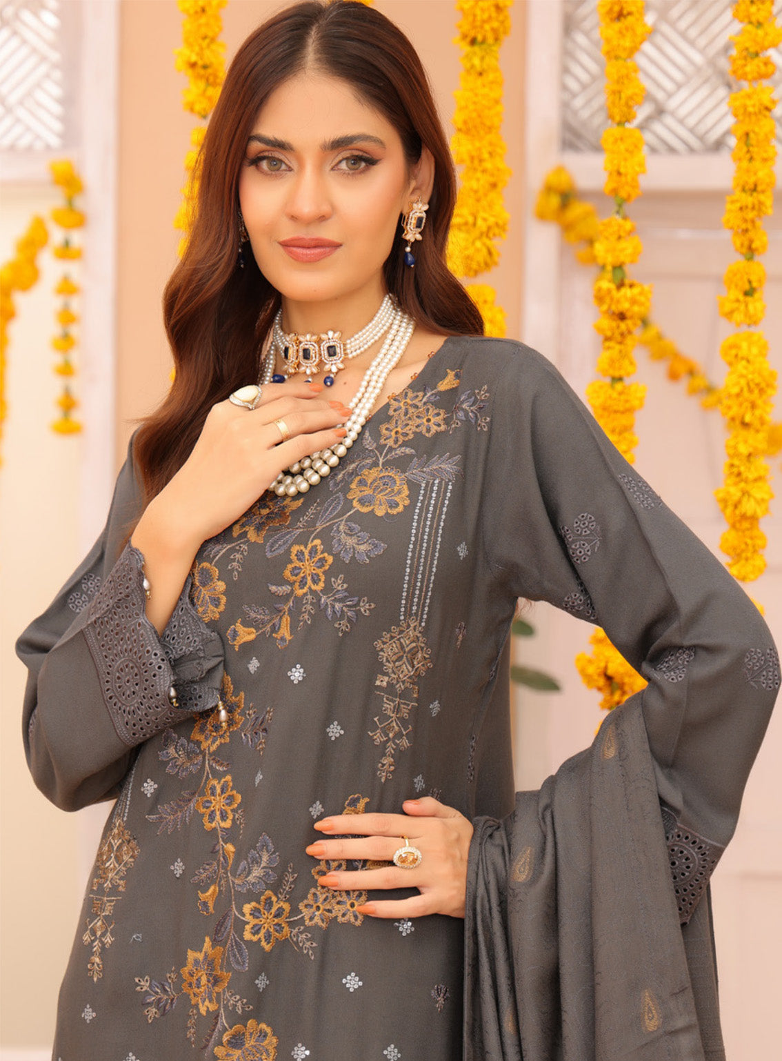 Khoobsorat By Schick Embroidered Peach Leather 3 Piece Unstitched Suit SDH24K D-02 Khoobsorat By Schick Embroidered Peach Leather 3 Piece Unstitched Suit SDH24K D-02