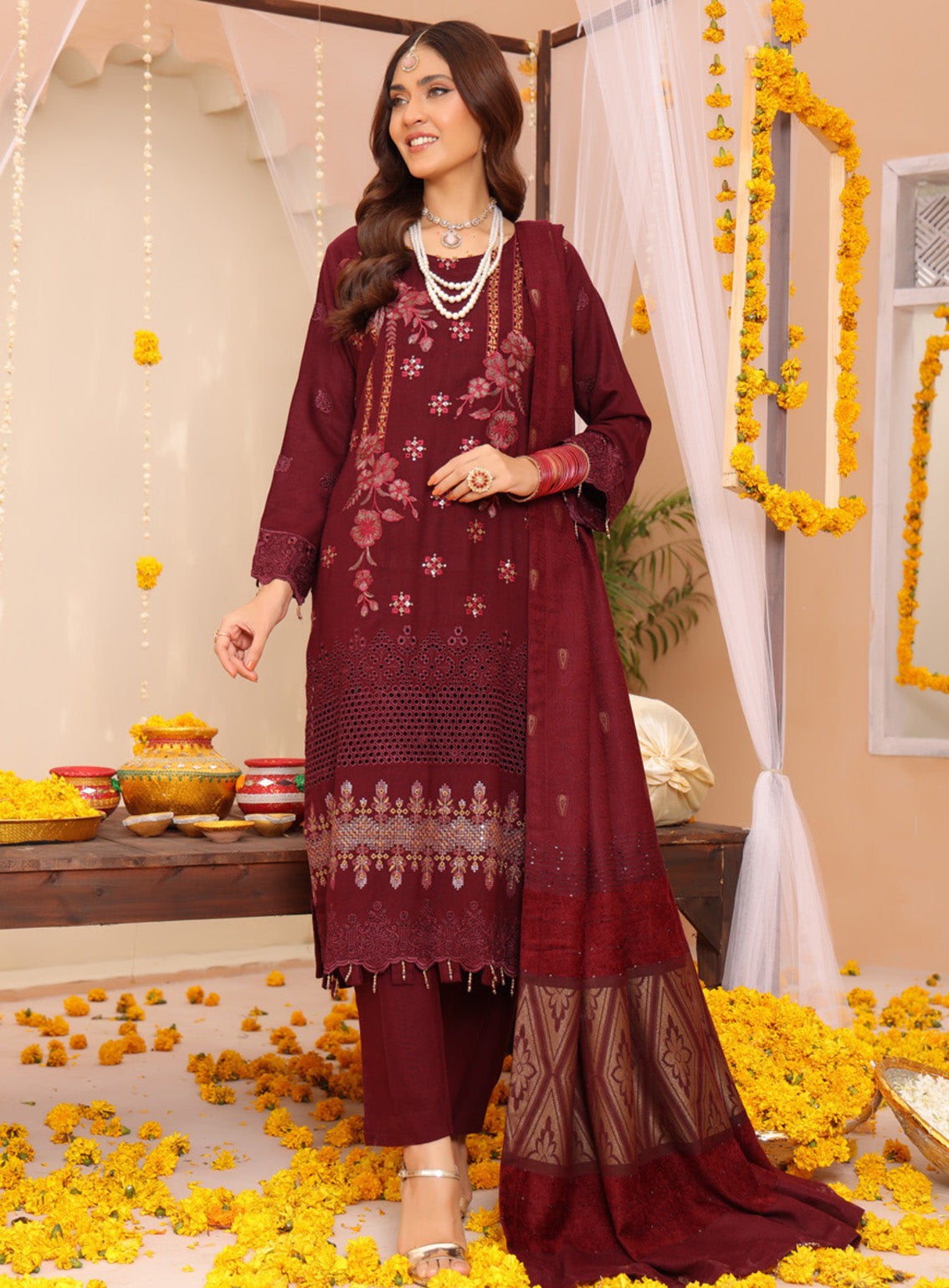 Khoobsorat By Schick Embroidered Peach Leather 3 Piece Unstitched Suit SDH24K D-03 Khoobsorat By Schick Embroidered Peach Leather 3 Piece Unstitched Suit SDH24K D-03