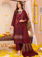 Khoobsorat By Schick Embroidered Peach Leather 3 Piece Unstitched Suit SDH24K D-03