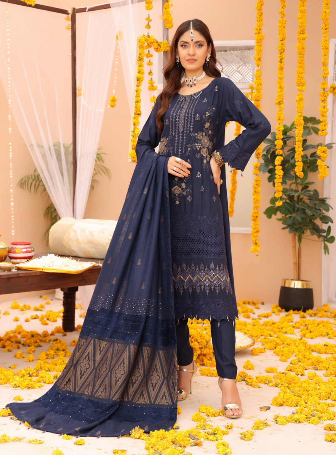 Khoobsorat By Schick Embroidered Peach Leather 3 Piece Unstitched Suit SDH24K D-06 Khoobsorat By Schick Embroidered Peach Leather 3 Piece Unstitched Suit SDH24K D-06