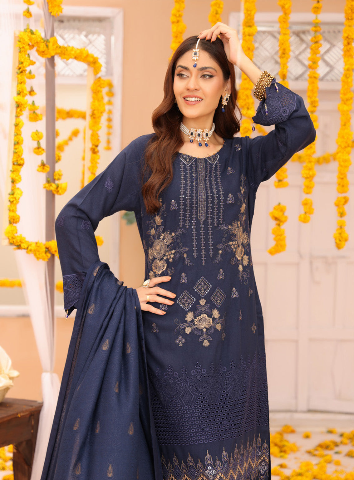 Khoobsorat By Schick Embroidered Peach Leather 3 Piece Unstitched Suit SDH24K D-06 Khoobsorat By Schick Embroidered Peach Leather 3 Piece Unstitched Suit SDH24K D-06