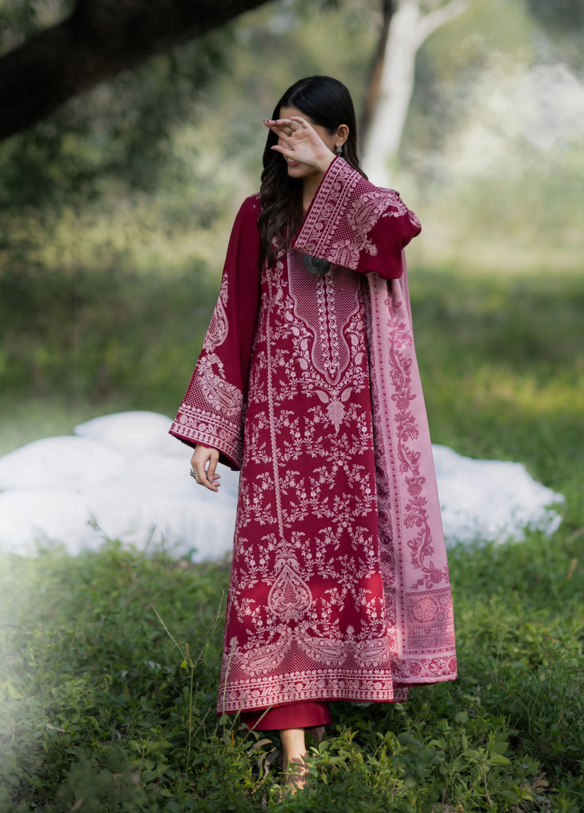 Khunki By Casual Lite Premium Embroidered Dhanak 3 Piece Stitched Suit CL25kWV1 D-02 BERRY Khunki By Casual Lite Premium Embroidered Dhanak 3 Piece Stitched Suit CL25kWV1 D-02 BERRY