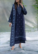 Khunki By Casual Lite Premium Embroidered Dhanak 3 Piece Stitched Suit CL25kWV1 D-05 STARRY