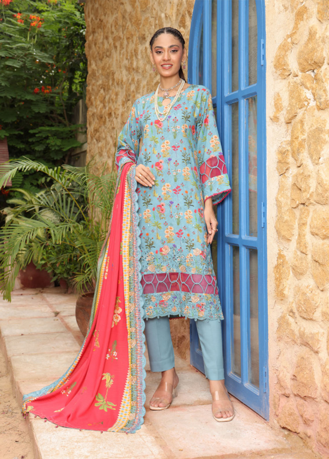 Kinara Series By Schick Embroidered Doriya 3 Piece Unstitched Suit SDH25KS D-DE-08 Kinara Series By Schick Embroidered Doriya 3 Piece Unstitched Suit SDH25KS D-DE-08