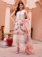 Koh-E-Noor By Noorjahan Premium Embroidered Lawn 3 Piece Unstitched Suit NJ24KN PEL D-02