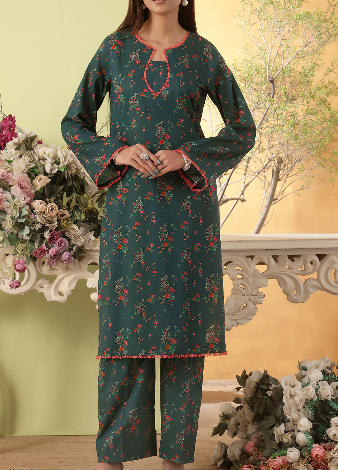 Korean By VS Textile Co-Ord's Printed Lawn 2 Piece Unstitched Shirt & Trouser VS26KCOPV1 D-715 Korean By VS Textile Co-Ord's Printed Lawn 2 Piece Unstitched Shirt & Trouser VS26KCOPV1 D-715