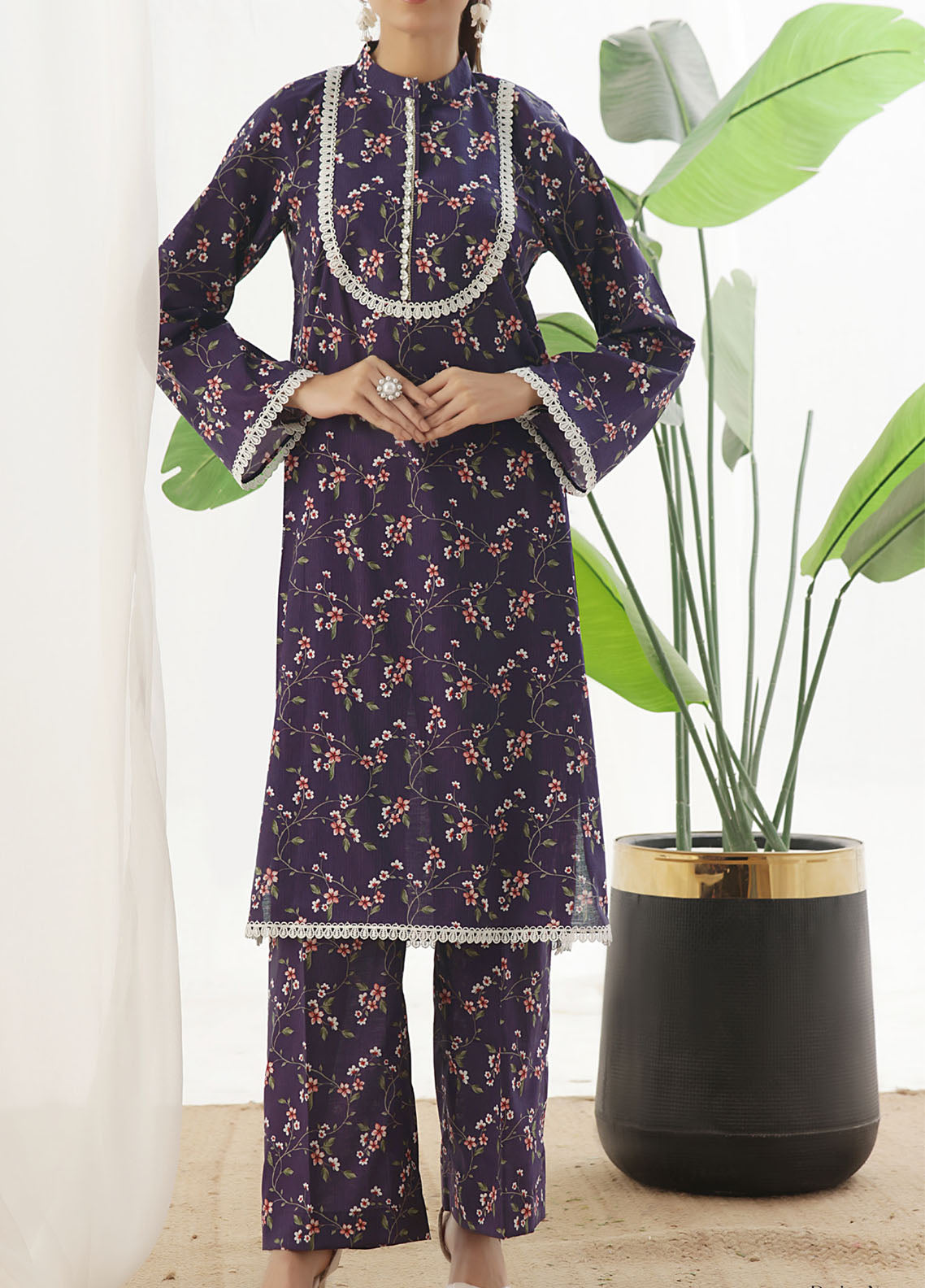 Korean By VS Textile Co-Ord's Printed Lawn 2 Piece Unstitched Shirt & Trouser VS26KCOPV1 D-718 Korean By VS Textile Co-Ord's Printed Lawn 2 Piece Unstitched Shirt & Trouser VS26KCOPV1 D-718