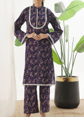Korean By VS Textile Co-Ord's Printed Lawn 2 Piece Unstitched Shirt & Trouser VS26KCOPV1 D-718
