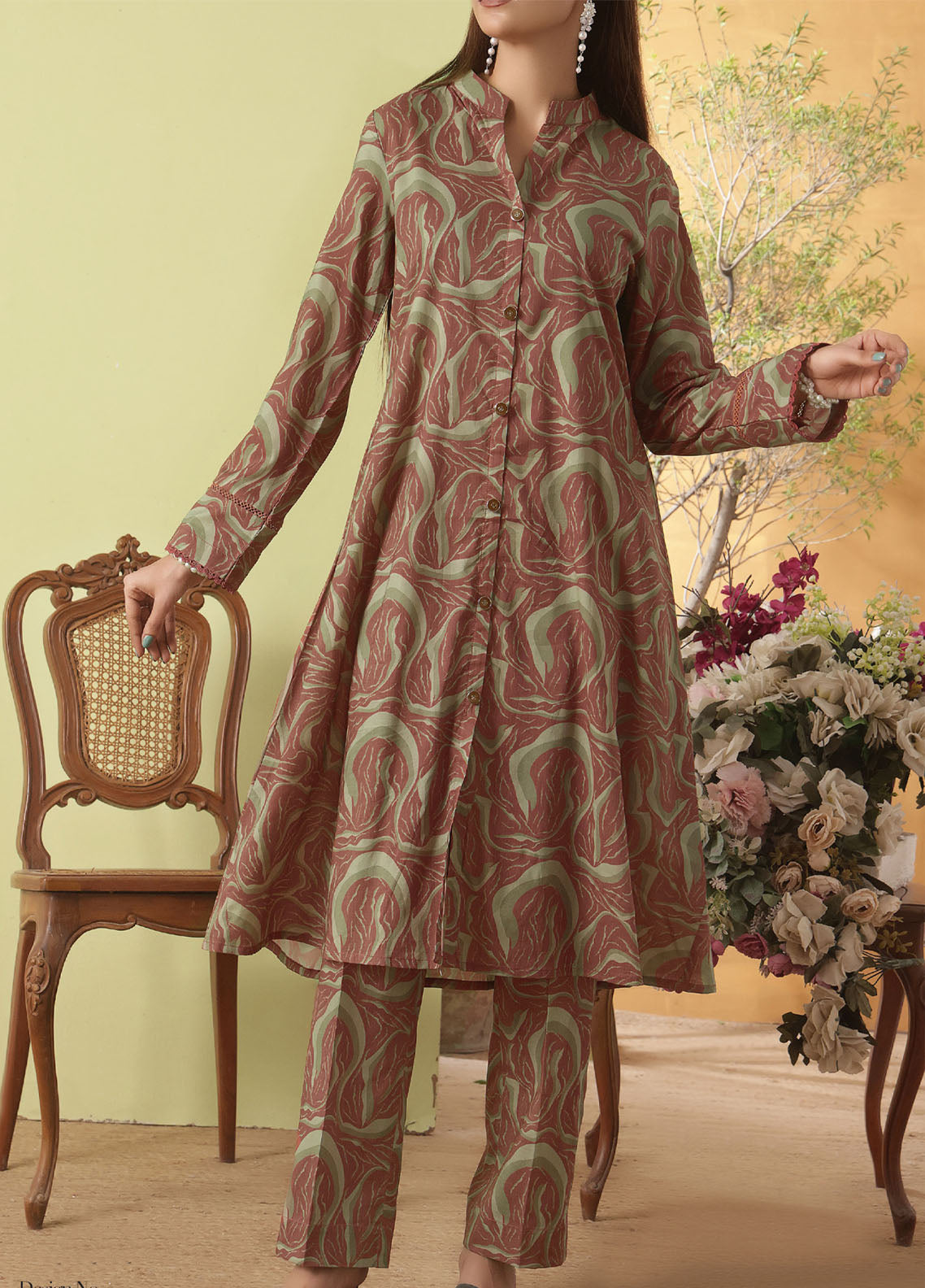 Korean By VS Textile Co-Ord's Printed Lawn 2 Piece Unstitched Shirt & Trouser VS26KCOPV1 D-719 Korean By VS Textile Co-Ord's Printed Lawn 2 Piece Unstitched Shirt & Trouser VS26KCOPV1 D-719