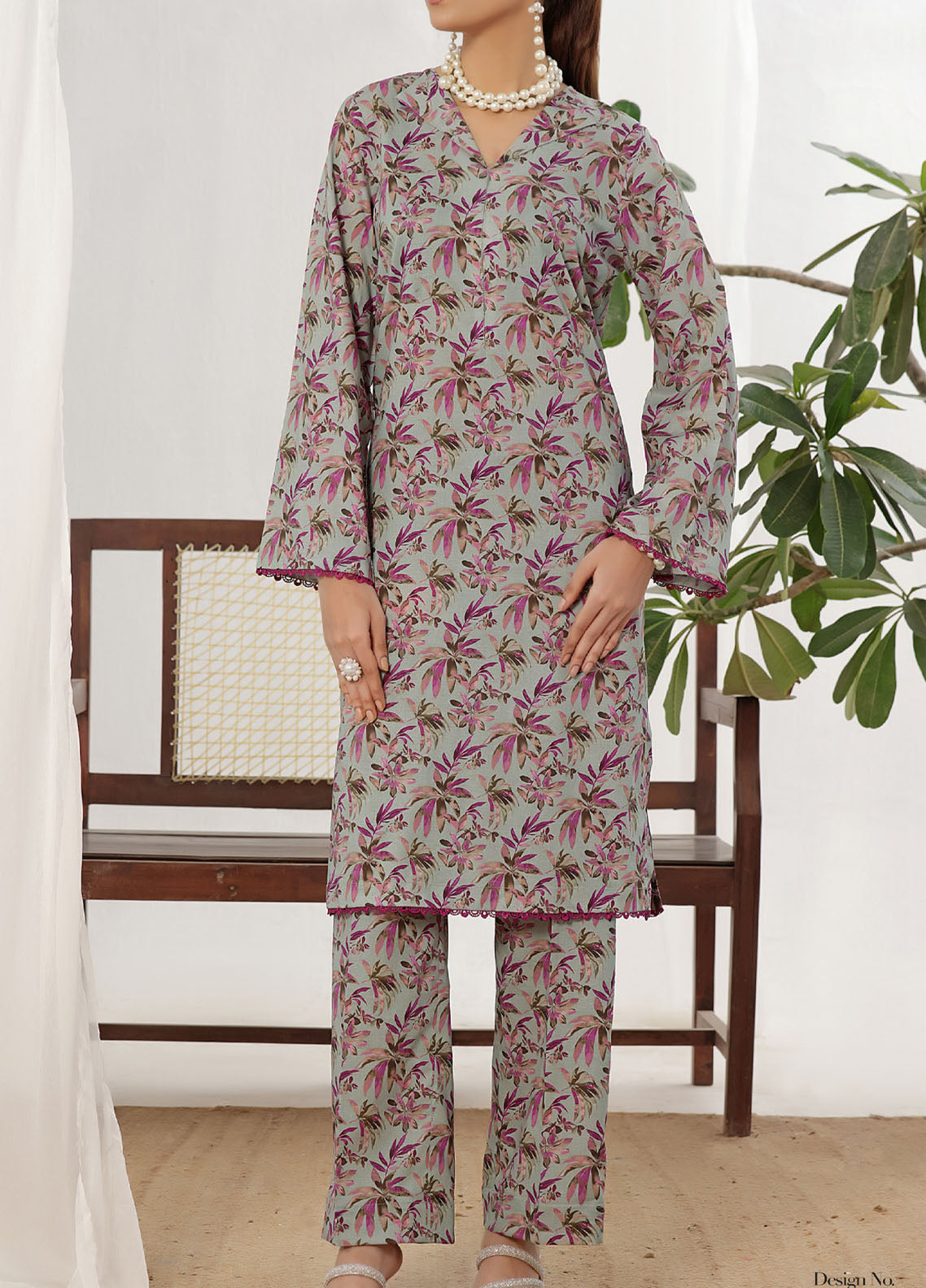 Korean By VS Textile Co-Ord's Printed Lawn 2 Piece Unstitched Shirt & Trouser VS26KCOPV1 D-721 Korean By VS Textile Co-Ord's Printed Lawn 2 Piece Unstitched Shirt & Trouser VS26KCOPV1 D-721