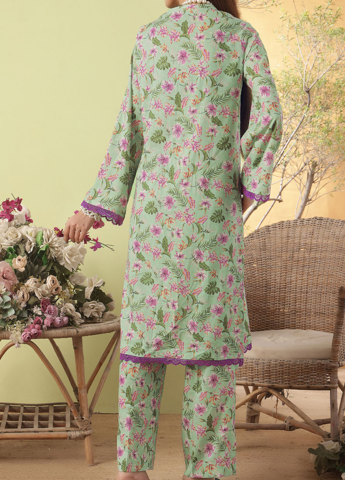 Korean By VS Textile Co-Ord's Printed Lawn 2 Piece Unstitched Shirt & Trouser VS26KCOPV1 D-723 Korean By VS Textile Co-Ord's Printed Lawn 2 Piece Unstitched Shirt & Trouser VS26KCOPV1 D-723