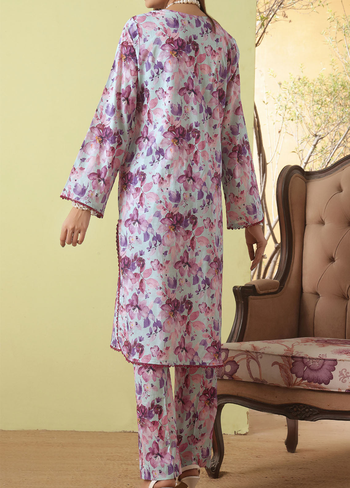 Korean By VS Textile Co-Ord's Printed Lawn 2 Piece Unstitched Shirt & Trouser VS26KCOPV1 D-724 Korean By VS Textile Co-Ord's Printed Lawn 2 Piece Unstitched Shirt & Trouser VS26KCOPV1 D-724