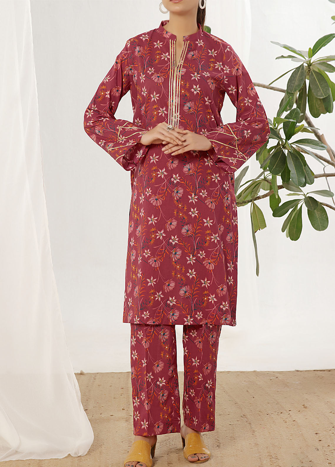 Korean By VS Textile Co-Ord's Printed Lawn 2 Piece Unstitched Shirt & Trouser VS26KCOPV1 D-725 Korean By VS Textile Co-Ord's Printed Lawn 2 Piece Unstitched Shirt & Trouser VS26KCOPV1 D-725
