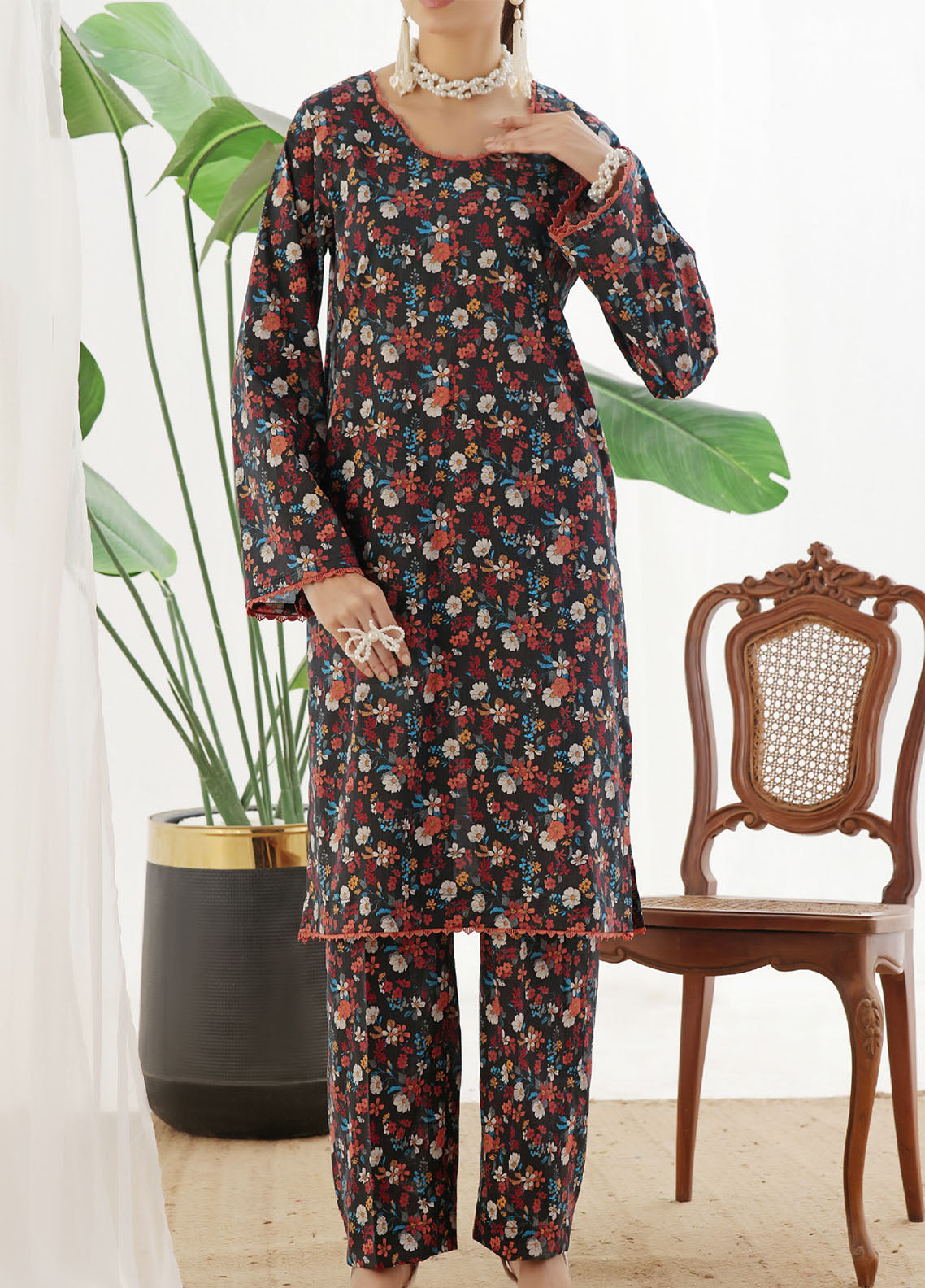 Korean By VS Textile Co-Ord's Printed Lawn 2 Piece Unstitched Shirt & Trouser VS26KCOPV1 D-726 Korean By VS Textile Co-Ord's Printed Lawn 2 Piece Unstitched Shirt & Trouser VS26KCOPV1 D-726