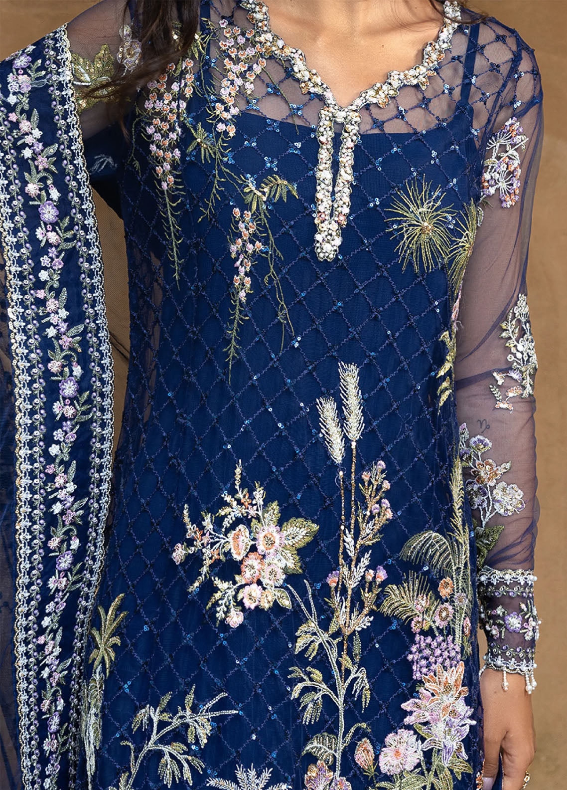 La-vie-Haute By Esmel Embroidered Wedding Festive Net 3 Piece Unstitched Suit EML25LVH D-02 SERAINE La-vie-Haute By Esmel Embroidered Wedding Festive Net 3 Piece Unstitched Suit EML25LVH D-02 SERAINE