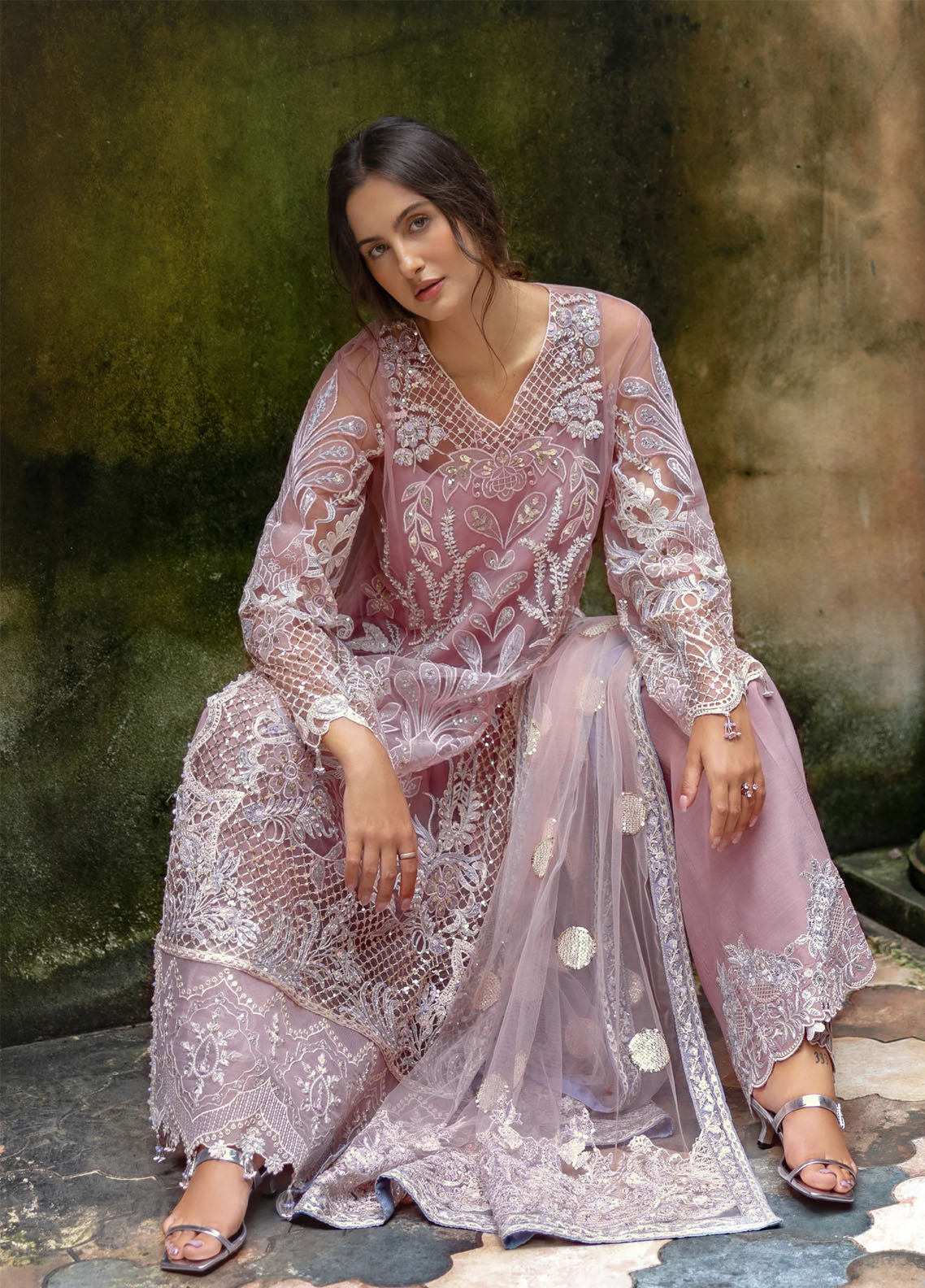La-vie-Haute By Esmel Embroidered Wedding Festive Net 3 Piece Unstitched Suit EML25LVH D-07 ALOURA La-vie-Haute By Esmel Embroidered Wedding Festive Net 3 Piece Unstitched Suit EML25LVH D-07 ALOURA