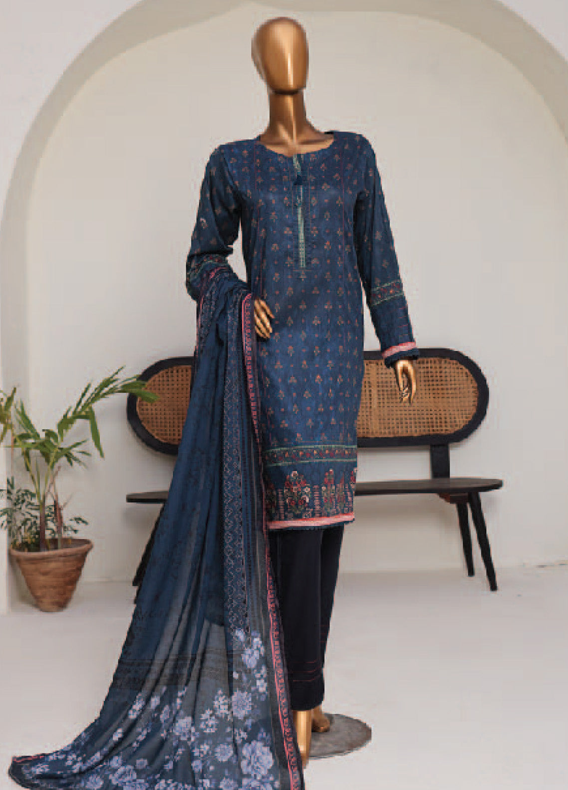 Lacekari By Sumi Printed Lawn Suits Stitched 3 Piece SU25LPL D-NB-01 Lacekari By Sumi Printed Lawn Suits Stitched 3 Piece SU25LPL D-NB-01