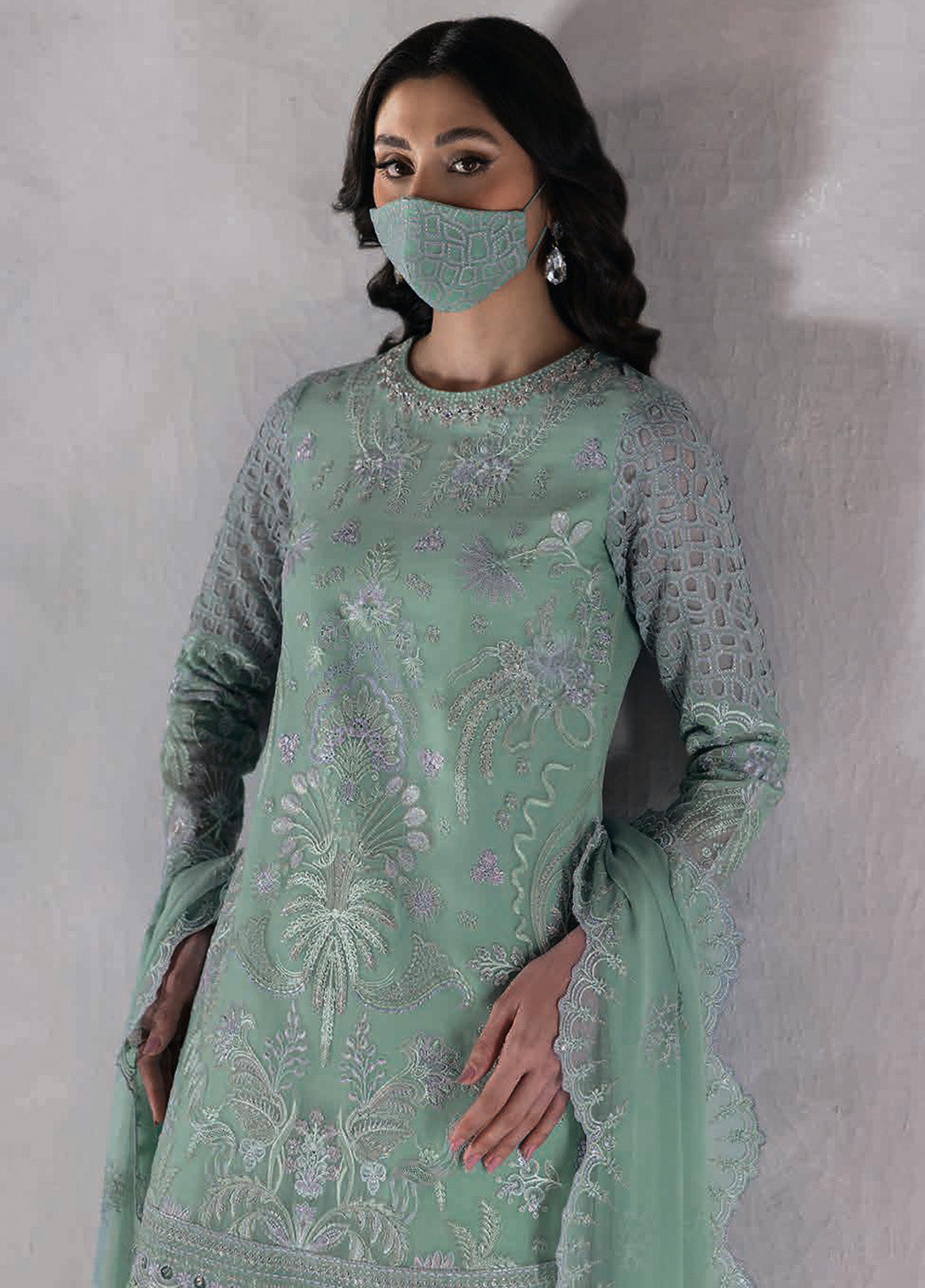 Laconic By Flossie Embroidered Chiffon 3 Piece Unstitched Suit FL25LV9 D-FE-905 Laconic By Flossie Embroidered Chiffon 3 Piece Unstitched Suit FL25LV9 D-FE-905