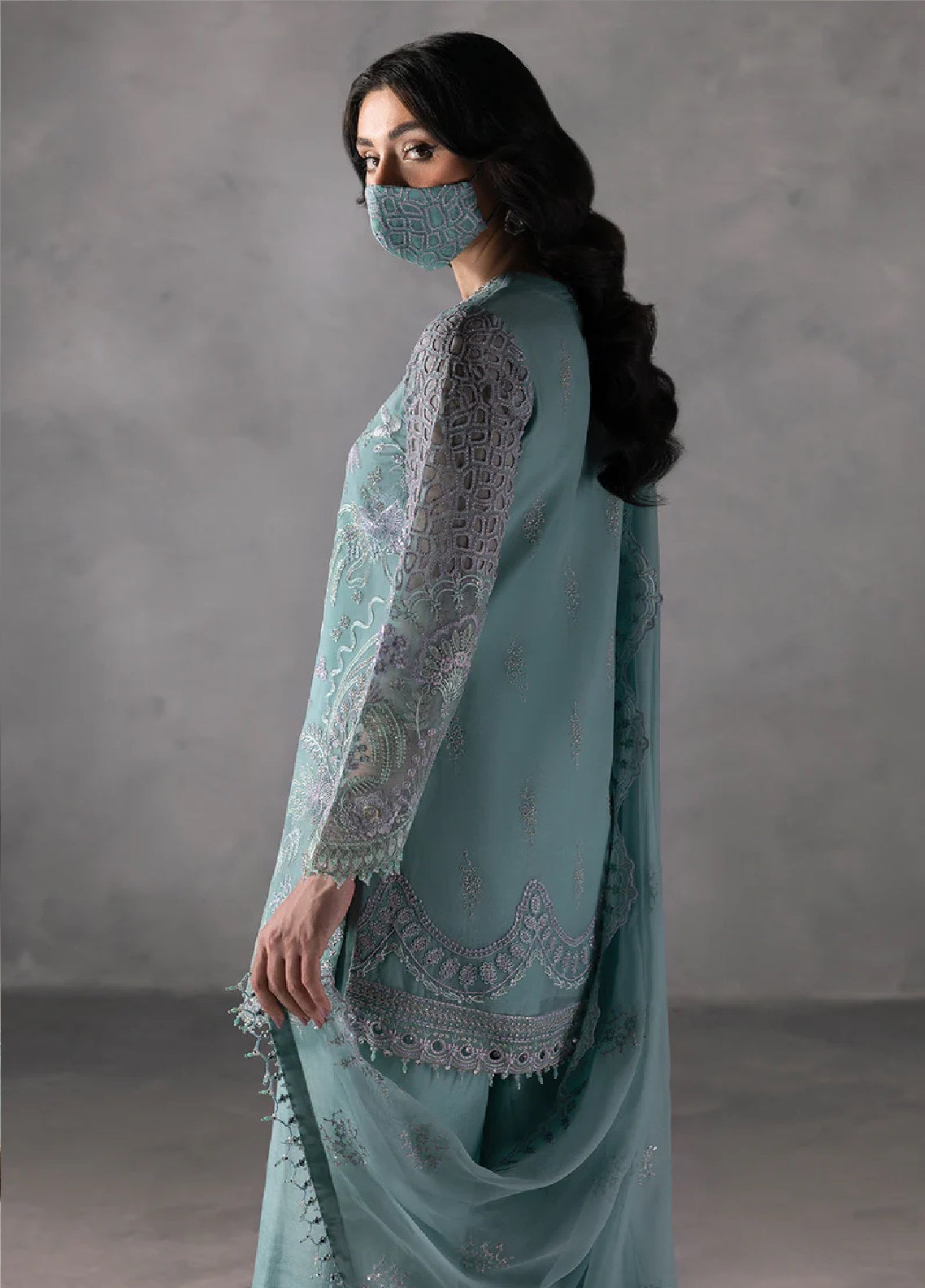 Laconic By Flossie Embroidered Chiffon 3 Piece Unstitched Suit FL25LV9 D-FE-905 Laconic By Flossie Embroidered Chiffon 3 Piece Unstitched Suit FL25LV9 D-FE-905