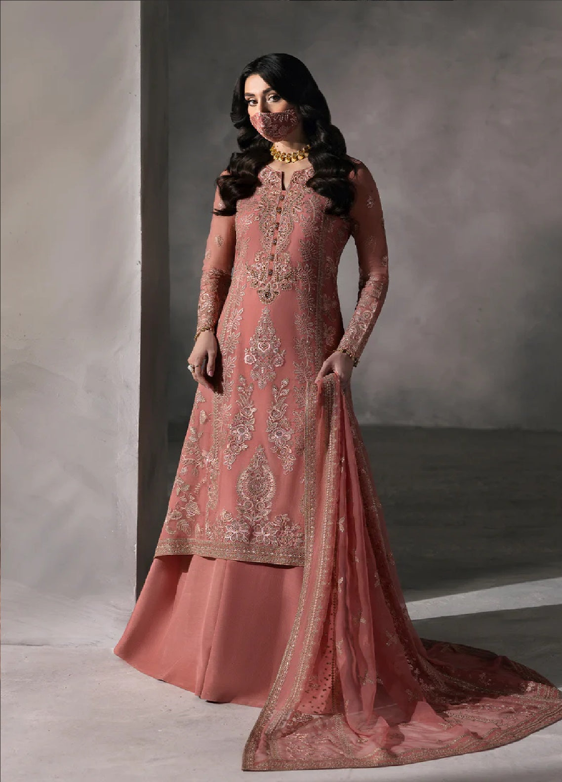 Laconic By Flossie Embroidered Chiffon 3 Piece Unstitched Suit FL25LV9 D-FE-907 Laconic By Flossie Embroidered Chiffon 3 Piece Unstitched Suit FL25LV9 D-FE-907