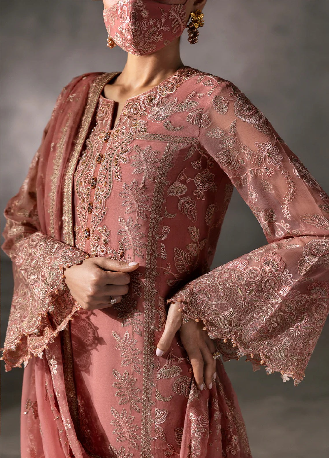 Laconic By Flossie Embroidered Chiffon 3 Piece Unstitched Suit FL25LV9 D-FE-907 Laconic By Flossie Embroidered Chiffon 3 Piece Unstitched Suit FL25LV9 D-FE-907