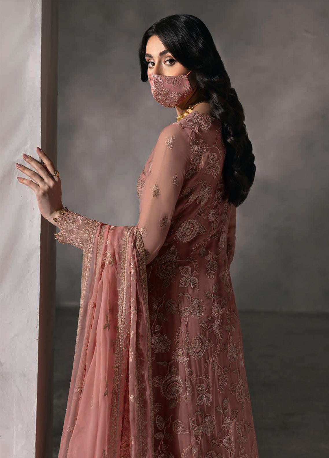 Laconic By Flossie Embroidered Chiffon 3 Piece Unstitched Suit FL25LV9 D-FE-907 Laconic By Flossie Embroidered Chiffon 3 Piece Unstitched Suit FL25LV9 D-FE-907