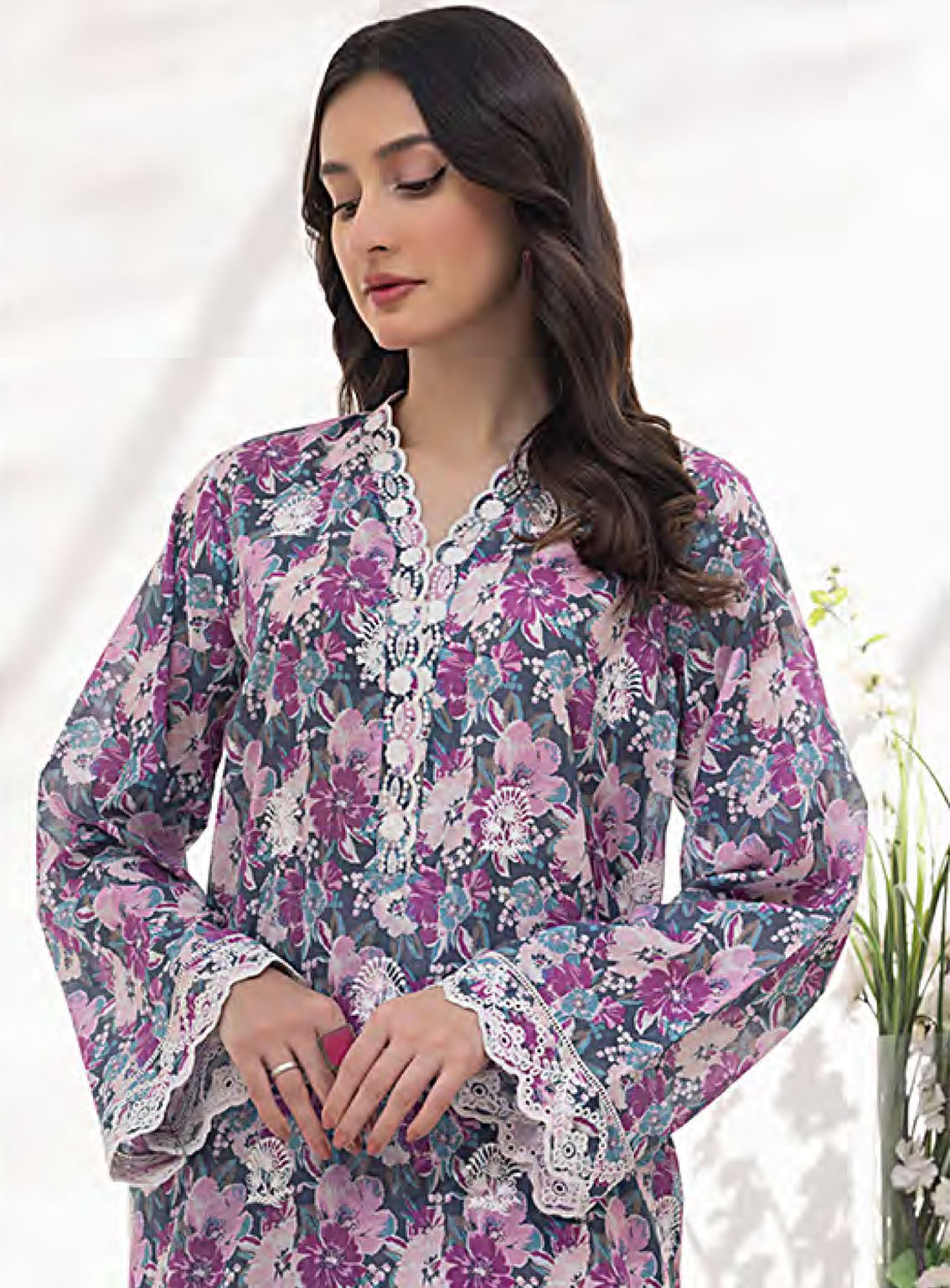 Lakhany Embroidered Cambric Shirt & Trouser Stitched Suit- LSM24S&T LG-SK-0157 Lakhany Embroidered Cambric Shirt & Trouser Stitched Suit- LSM24S&T LG-SK-0157