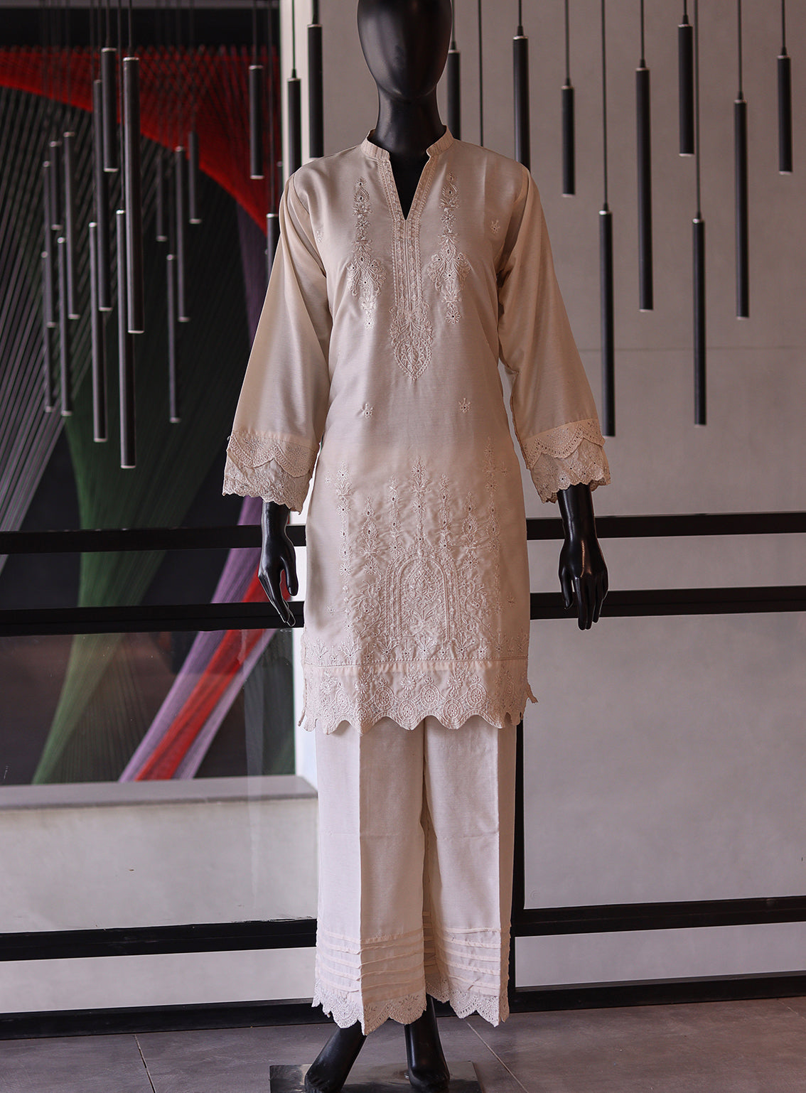 Lakhany Embroidered Rawsilk Shirt & Trouser Stitched Suit- LSM24S&T LG-IZ-0140 Lakhany Embroidered Rawsilk Shirt & Trouser Stitched Suit- LSM24S&T LG-IZ-0140