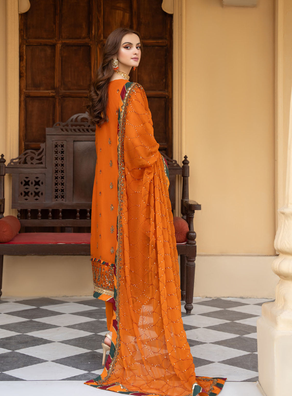 Lallaria By Noorma Kaamal Luxury Embroidered Chiffon 4 Piece Unstitched Suit NK24LV2 NK-LLC-11 Lallaria By Noorma Kaamal Luxury Embroidered Chiffon 4 Piece Unstitched Suit NK24LV2 NK-LLC-11