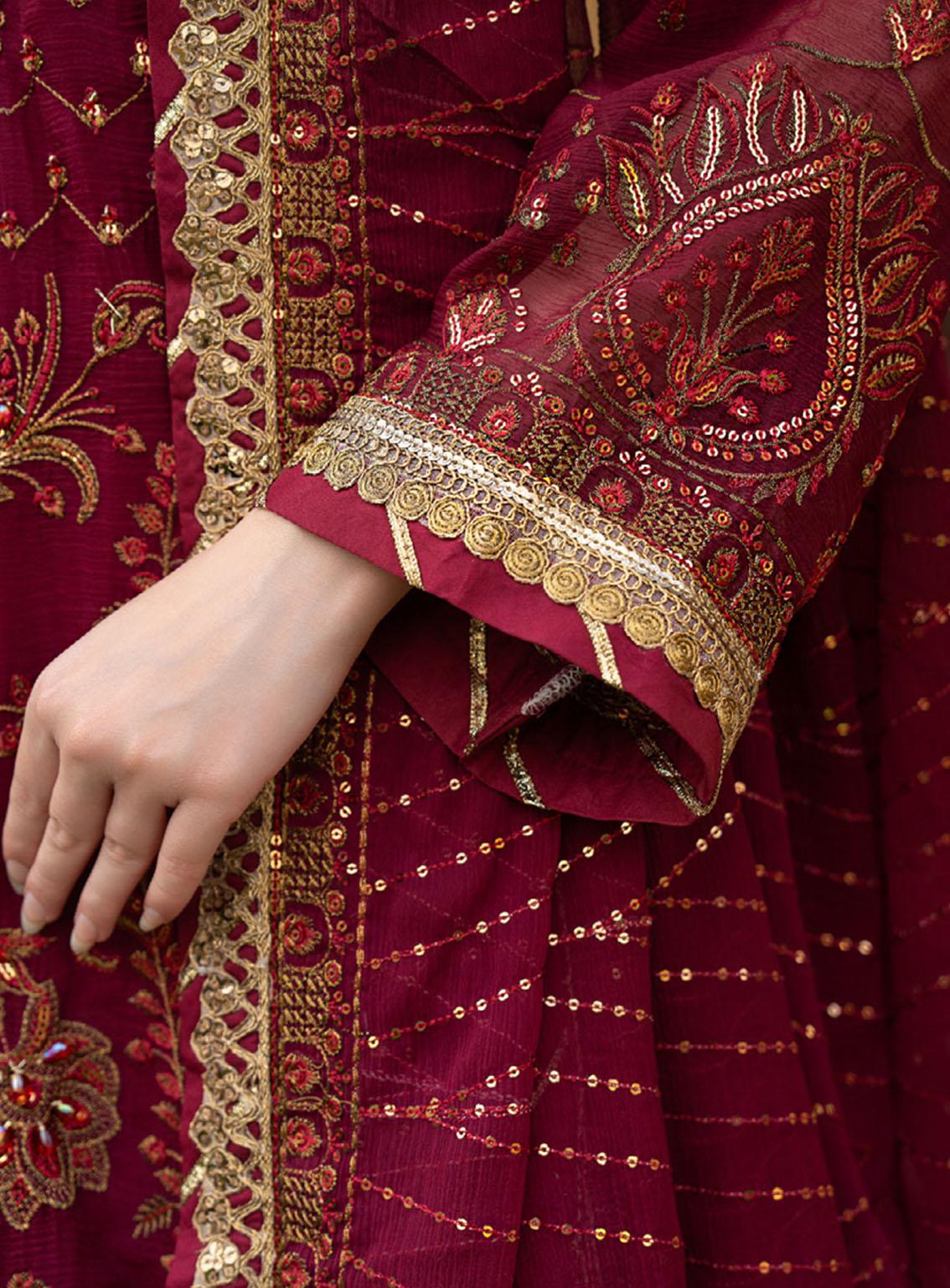 Lallaria By Noorma Kaamal Luxury Embroidered Chiffon 4 Piece Unstitched Suit NK24LV2 NK-LLC-12 Lallaria By Noorma Kaamal Luxury Embroidered Chiffon 4 Piece Unstitched Suit NK24LV2 NK-LLC-12