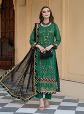 Lallaria By Noorma Kaamal Luxury Embroidered Chiffon 4 Piece Unstitched Suit NK24LV2 NK-LLC-13