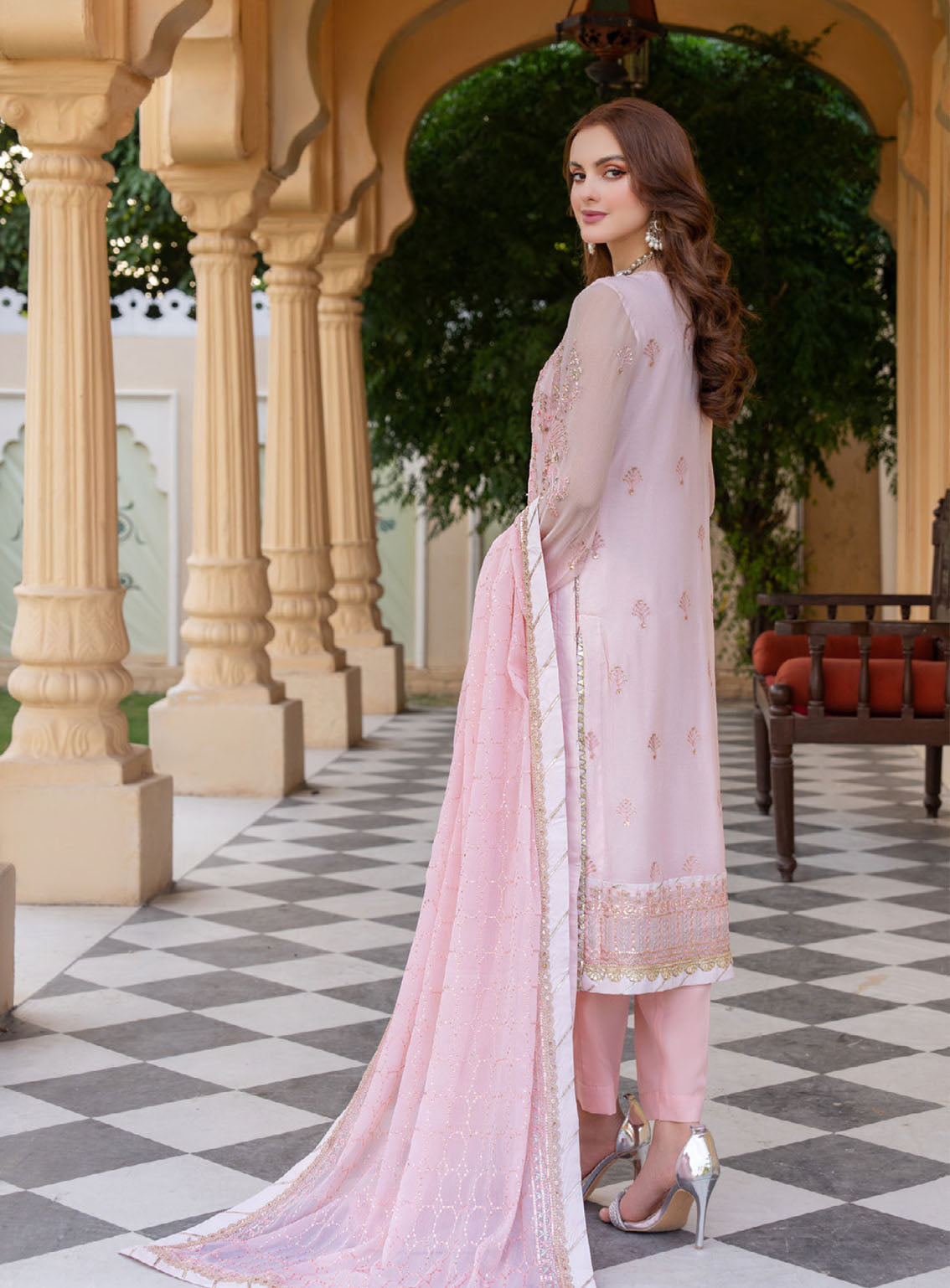 Lallaria By Noorma Kaamal Luxury Embroidered Chiffon 4 Piece Unstitched Suit NK24LV2 NK-LLC-16 Lallaria By Noorma Kaamal Luxury Embroidered Chiffon 4 Piece Unstitched Suit NK24LV2 NK-LLC-16