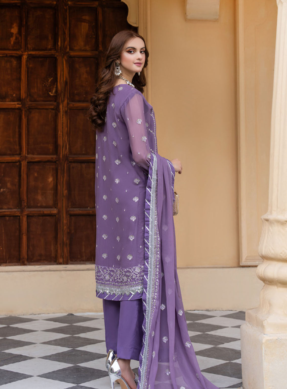 Lallaria By Noorma Kaamal Luxury Embroidered Chiffon 4 Piece Unstitched Suit NK24LV2 NK-LLC-19 Lallaria By Noorma Kaamal Luxury Embroidered Chiffon 4 Piece Unstitched Suit NK24LV2 NK-LLC-19