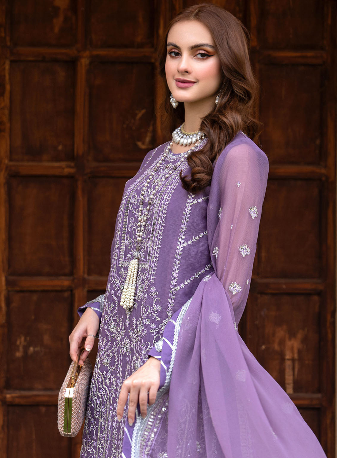 Lallaria By Noorma Kaamal Luxury Embroidered Chiffon 4 Piece Unstitched Suit NK24LV2 NK-LLC-19 Lallaria By Noorma Kaamal Luxury Embroidered Chiffon 4 Piece Unstitched Suit NK24LV2 NK-LLC-19
