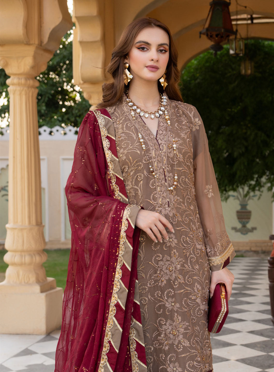 Lallaria By Noorma Kaamal Luxury Embroidered Chiffon 4 Piece Unstitched Suit NK24LV2 NK-LLC-20 Lallaria By Noorma Kaamal Luxury Embroidered Chiffon 4 Piece Unstitched Suit NK24LV2 NK-LLC-20