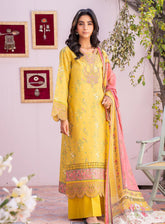 Lamhay By Bin Ilyas Luxury Embroidered Lawn 3 Piece Unstitched Suit BI24LLEL D-101