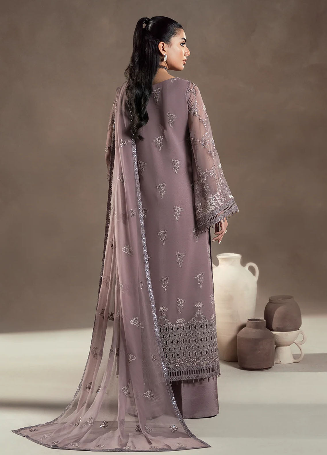 Lamisah By Lavish Premium Afsanah Embroidered Chiffon 3 Piece Unstitched Suit LP25LA D-09 MAUVE MYSTIQUE Lamisah By Lavish Premium Afsanah Embroidered Chiffon 3 Piece Unstitched Suit LP25LA D-09 MAUVE MYSTIQUE