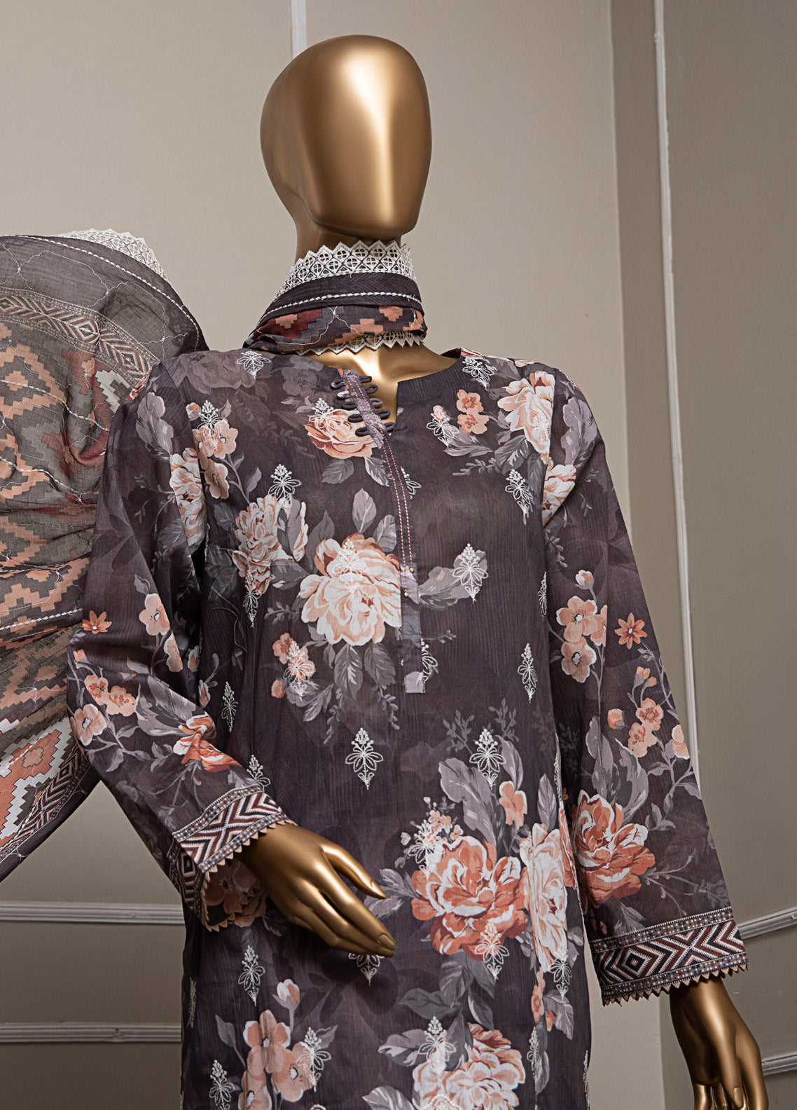 Lawnkari By HZ Textile Embroidered Lawn 3 Piece Unstitched Suit HZ25LV2 PLK-1027 Lawnkari By HZ Textile Embroidered Lawn 3 Piece Unstitched Suit HZ25LV2 PLK-1027