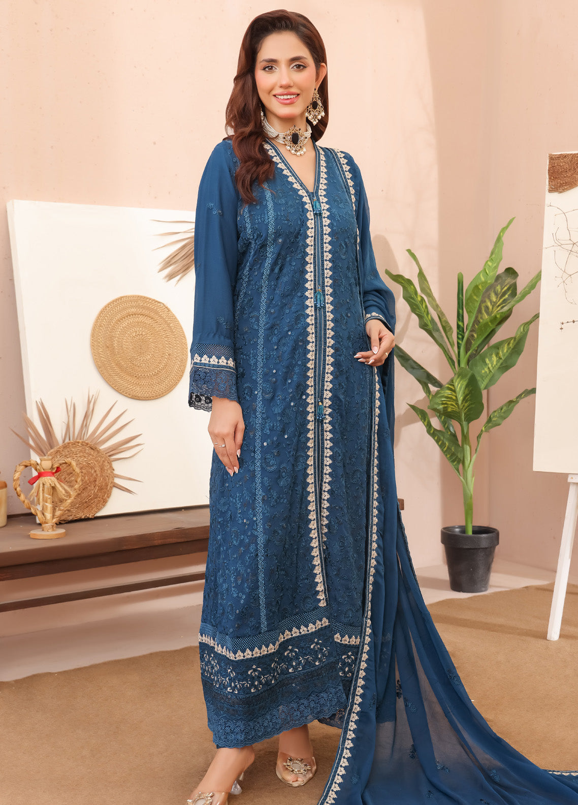 Layla By Noori Fabrics Embroidered Chiffon 3 Piece Stitched Suit NF25LG D-01 Layla By Noori Fabrics Embroidered Chiffon 3 Piece Stitched Suit NF25LG D-01