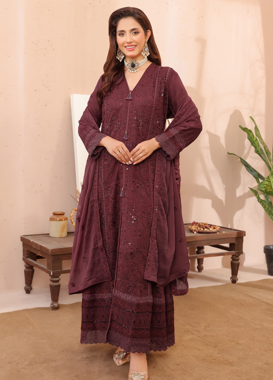 Layla By Noori Fabrics Embroidered Chiffon 3 Piece Stitched Suit NF25LG D-02 Layla By Noori Fabrics Embroidered Chiffon 3 Piece Stitched Suit NF25LG D-02