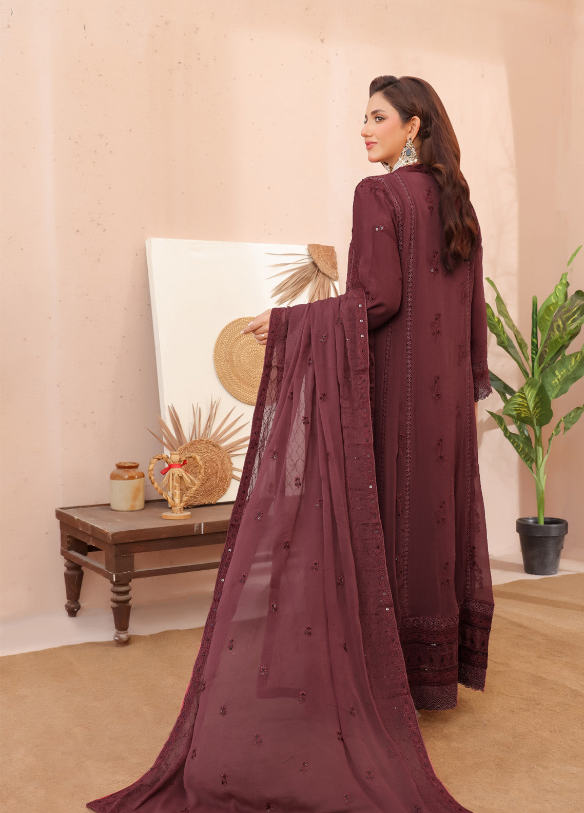 Layla By Noori Fabrics Embroidered Chiffon 3 Piece Stitched Suit NF25LG D-02 Layla By Noori Fabrics Embroidered Chiffon 3 Piece Stitched Suit NF25LG D-02