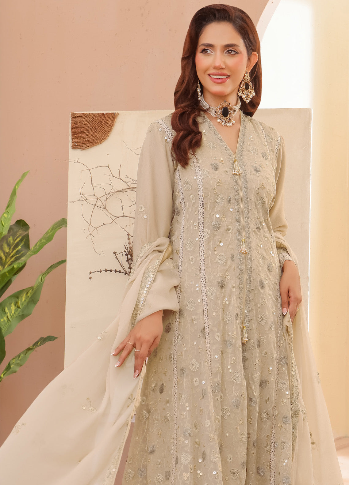 Layla By Noori Fabrics Embroidered Chiffon 3 Piece Stitched Suit NF25LG D-03 Layla By Noori Fabrics Embroidered Chiffon 3 Piece Stitched Suit NF25LG D-03