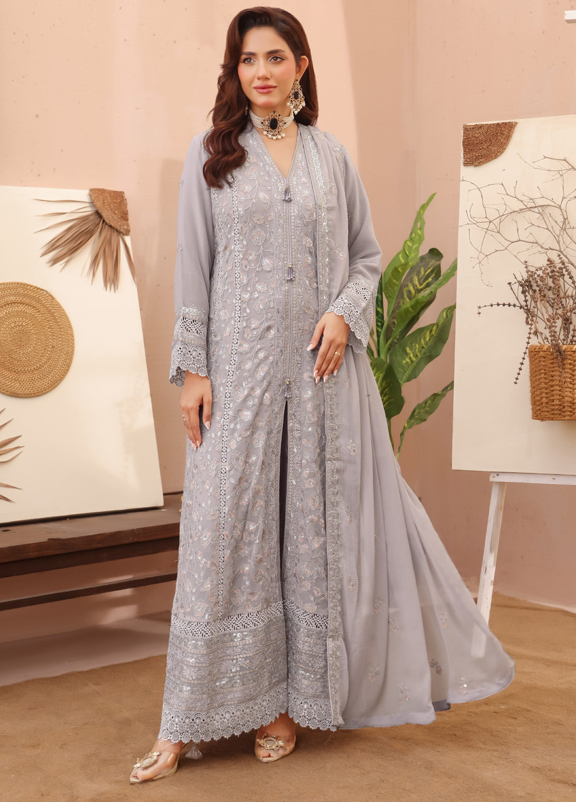 Layla By Noori Fabrics Embroidered Chiffon 3 Piece Stitched Suit NF25LG D-04 Layla By Noori Fabrics Embroidered Chiffon 3 Piece Stitched Suit NF25LG D-04