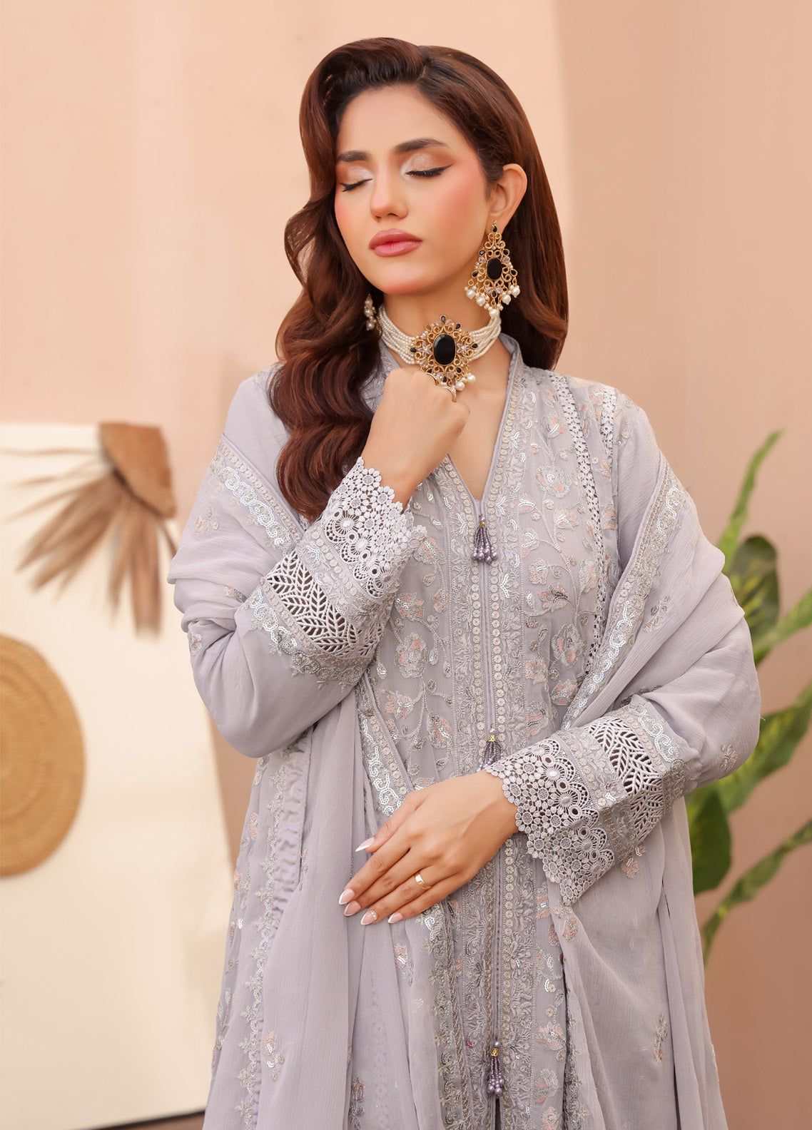 Layla By Noori Fabrics Embroidered Chiffon 3 Piece Stitched Suit NF25LG D-04 Layla By Noori Fabrics Embroidered Chiffon 3 Piece Stitched Suit NF25LG D-04