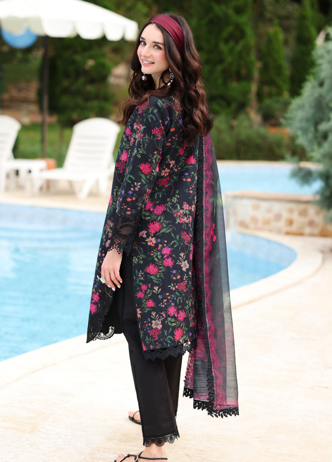 Life Style By Rang Rasiya Embroidered Satin Stipe Lawn 3 Piece Unstitched Suit RR26LSS D-03 MIDNIGHT Life Style By Rang Rasiya Embroidered Satin Stipe Lawn 3 Piece Unstitched Suit RR26LSS D-03 MIDNIGHT