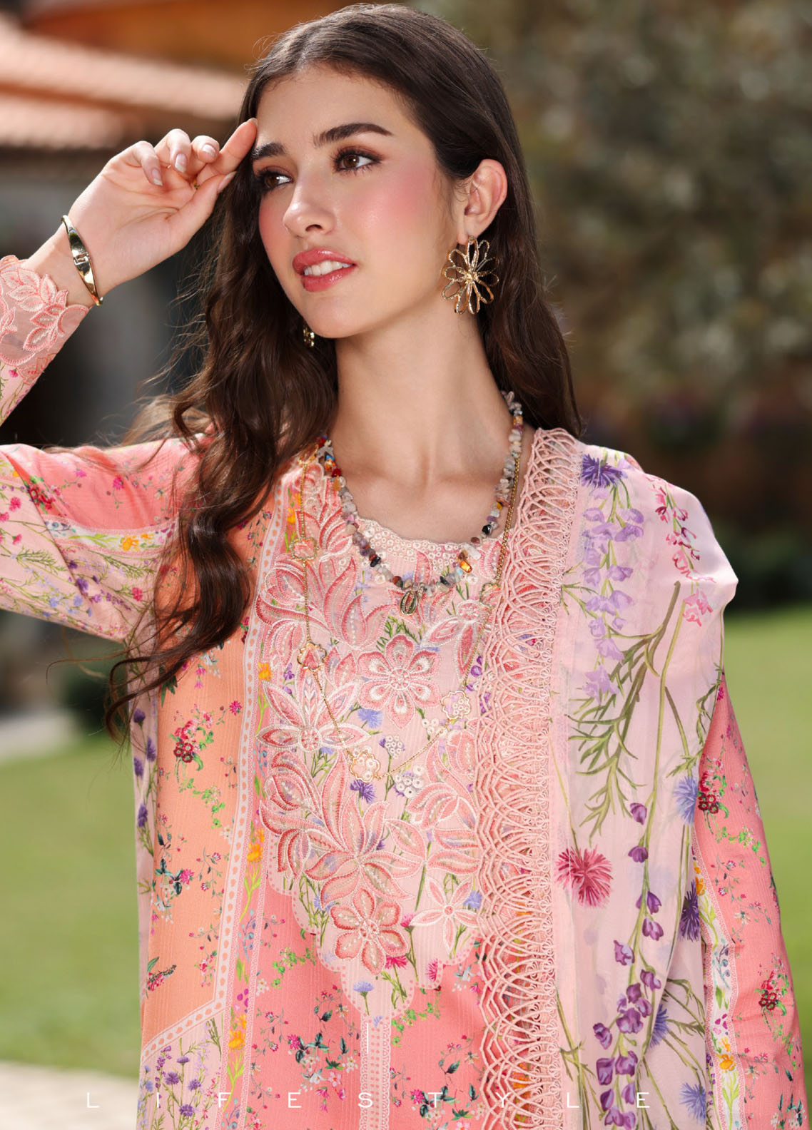 Life Style By Rang Rasiya Embroidered Satin Stipe Lawn 3 Piece Unstitched Suit RR26LSS D-06 DAISY Life Style By Rang Rasiya Embroidered Satin Stipe Lawn 3 Piece Unstitched Suit RR26LSS D-06 DAISY