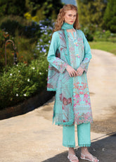 Life Style By Rang Rasiya Embroidered Satin Stipe Lawn 3 Piece Unstitched Suit RR26LSS D-13 ASTER