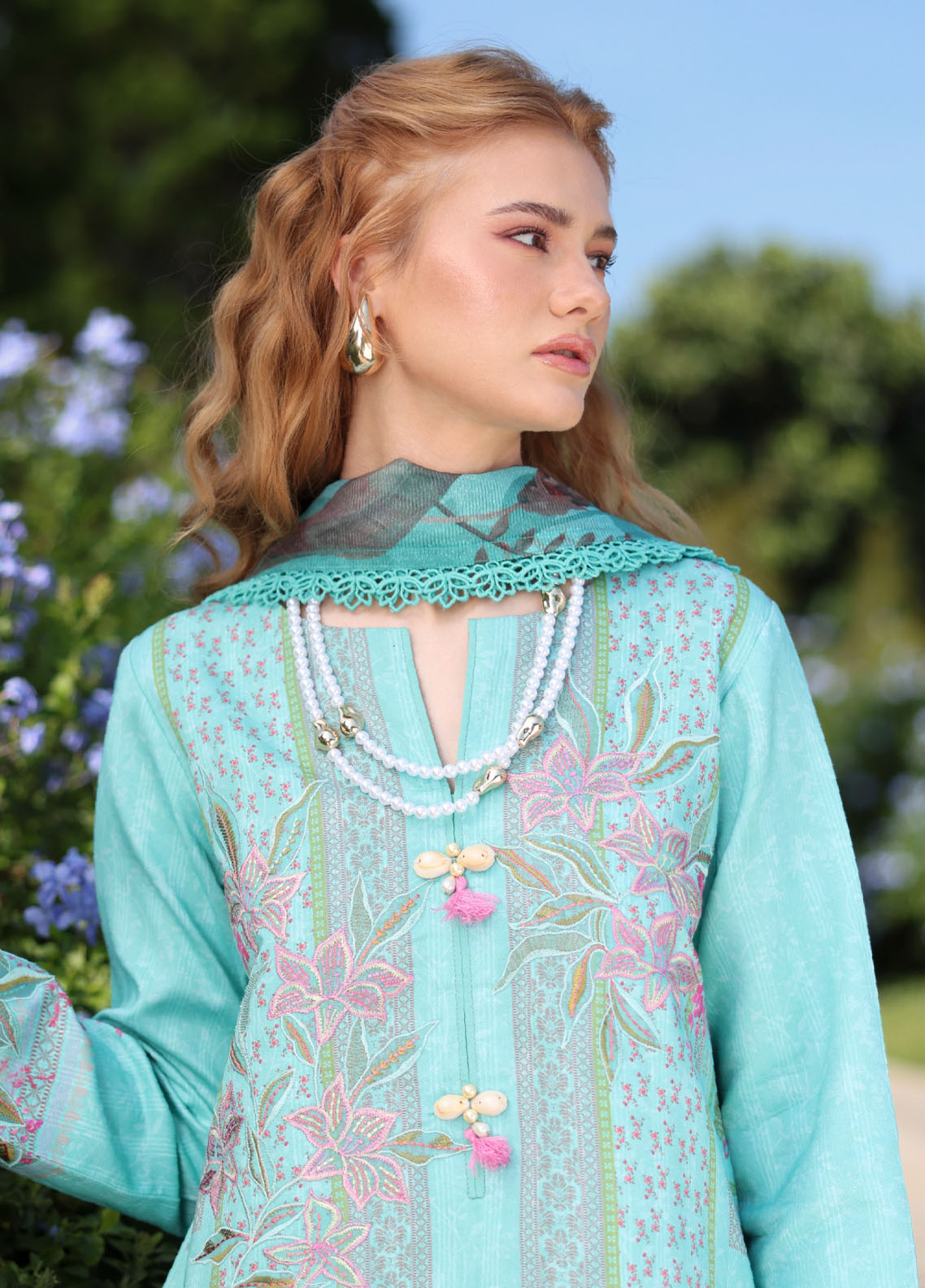 Life Style By Rang Rasiya Embroidered Satin Stipe Lawn 3 Piece Unstitched Suit RR26LSS D-13 ASTER Life Style By Rang Rasiya Embroidered Satin Stipe Lawn 3 Piece Unstitched Suit RR26LSS D-13 ASTER