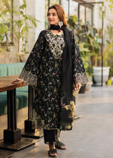 Lifestyle By Rang Rasiya Embroidered Lawn 3 Piece Unstitched Suit RR25LS D-01 MIDNIGHT