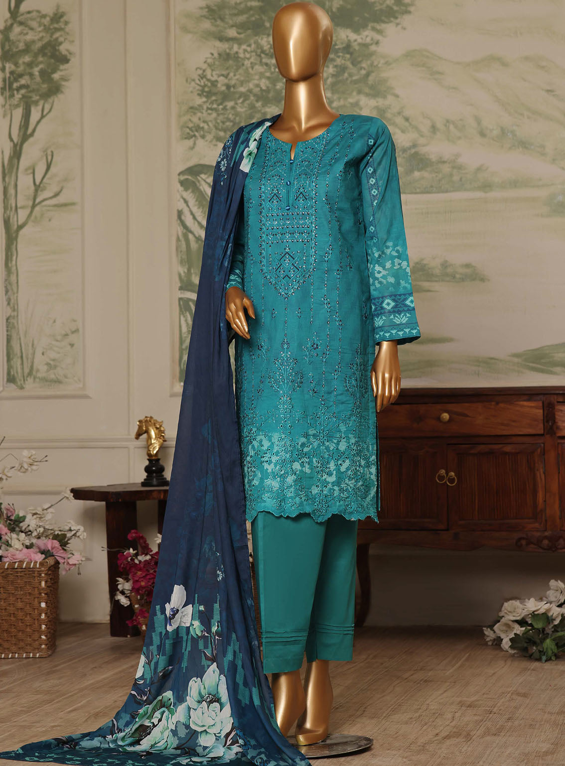 Liliana By Pak Fabrics Digital Print Chikankari 3 Piece Unstitched Suit PF24L LDPC-287 Liliana By Pak Fabrics Digital Print Chikankari 3 Piece Unstitched Suit PF24L LDPC-287